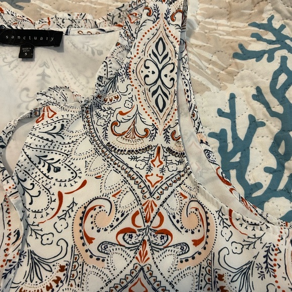 Sanctuary Paisley Print Dress in Navy & Orange - Picture 9 of 12